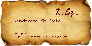 Kenderesi Szilvia névjegykártya