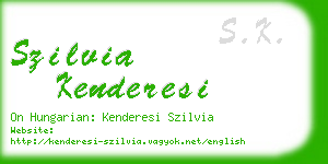 szilvia kenderesi business card